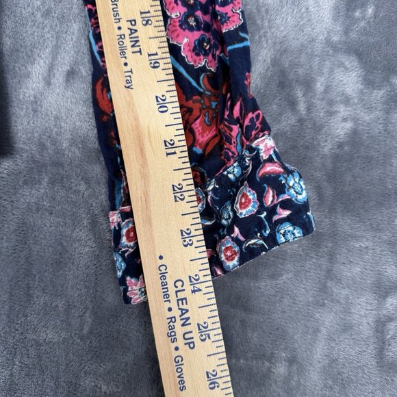 Lucky Brand Womens Top Large Joan Shirt Button Long Sleeve Boho Floral Batik - Picture 4 of 9